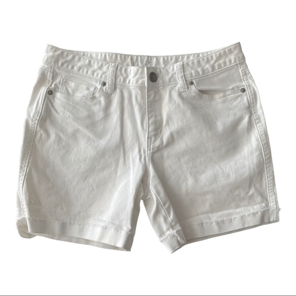 LOFT Pants - Loft White Denim Bermuda Jean Shorts 4